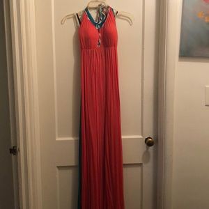 Coral maxi dress